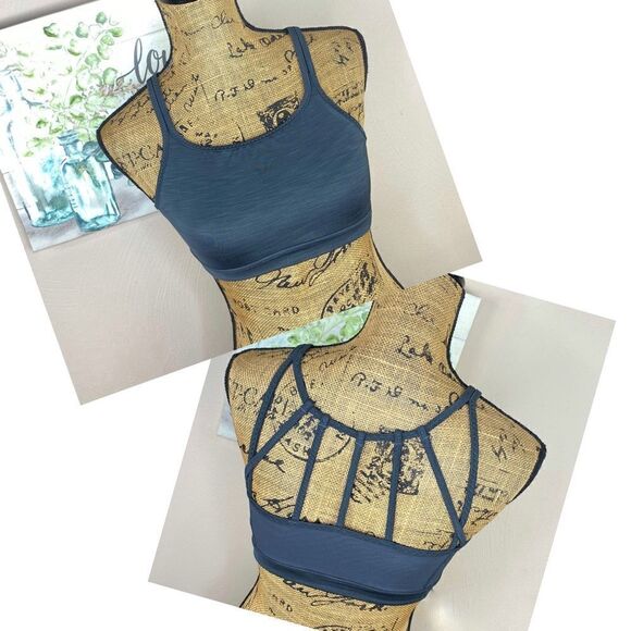 Athleta Max Out Strappy Back Sports Bra Gray XS - Picture 1 of 9